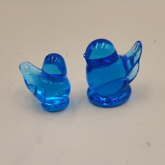 handmade Bluebird of happiness Glass Bird Figurines signed by artist - Picture 1 of 7